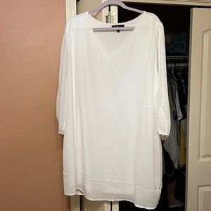 Quarter sleeve white dress